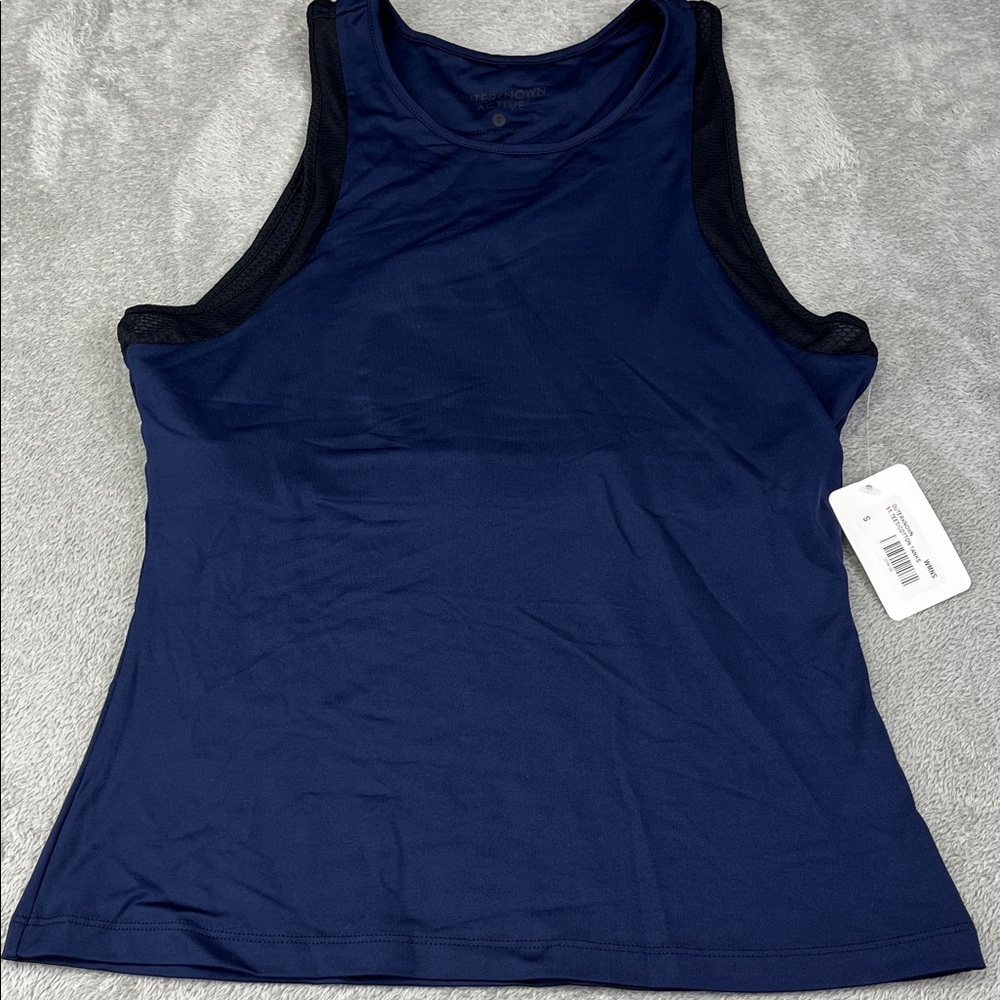 NEW Outerknown S Athletic Activewear Shelf Bra Dark Blue Tank Top